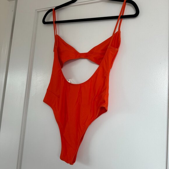 Jacquemus One Piece Swimsuit Orange Cut-Out High Cut Legs Sz Small - Picture 9 of 10